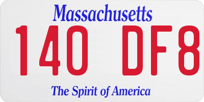 MA license plate 140DF8