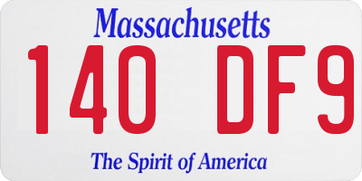 MA license plate 140DF9