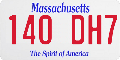 MA license plate 140DH7