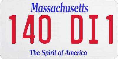 MA license plate 140DI1