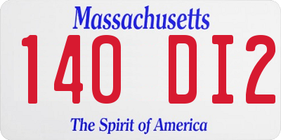 MA license plate 140DI2