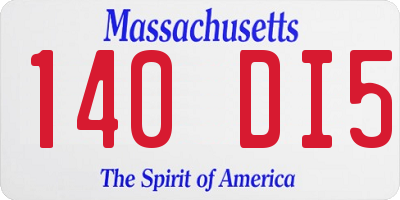 MA license plate 140DI5