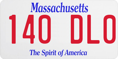 MA license plate 140DL0