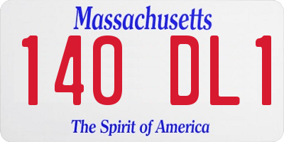 MA license plate 140DL1