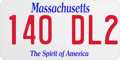 MA license plate 140DL2
