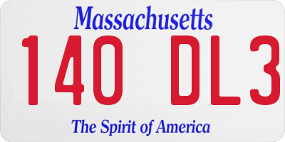 MA license plate 140DL3