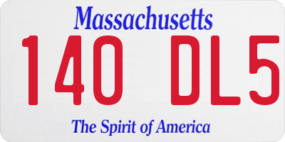 MA license plate 140DL5