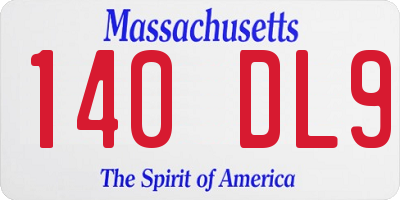 MA license plate 140DL9