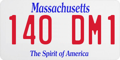 MA license plate 140DM1