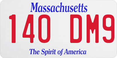 MA license plate 140DM9