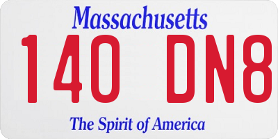 MA license plate 140DN8
