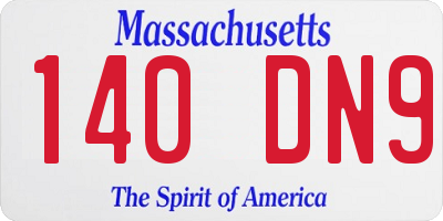 MA license plate 140DN9