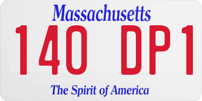 MA license plate 140DP1