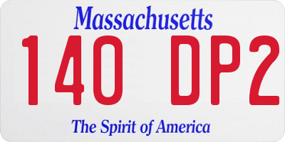 MA license plate 140DP2