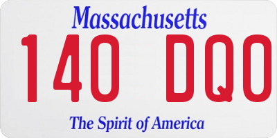 MA license plate 140DQ0