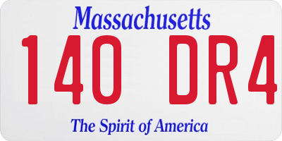 MA license plate 140DR4