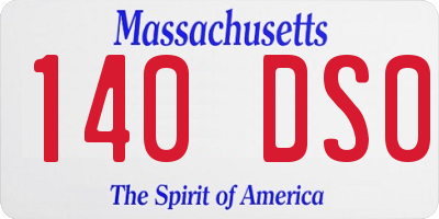 MA license plate 140DS0