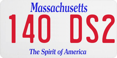 MA license plate 140DS2