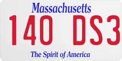 MA license plate 140DS3