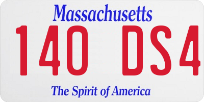 MA license plate 140DS4