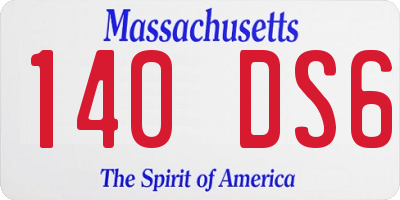 MA license plate 140DS6