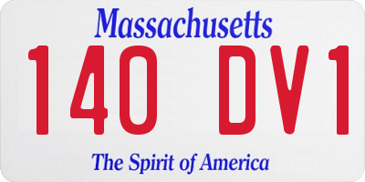 MA license plate 140DV1