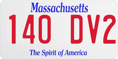 MA license plate 140DV2