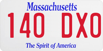 MA license plate 140DX0