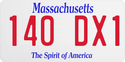 MA license plate 140DX1