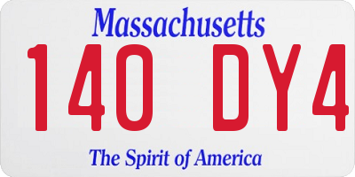 MA license plate 140DY4