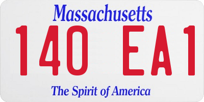 MA license plate 140EA1
