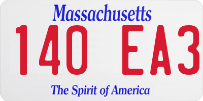 MA license plate 140EA3