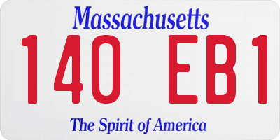 MA license plate 140EB1