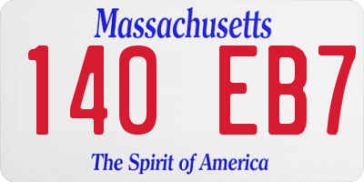 MA license plate 140EB7