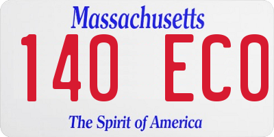 MA license plate 140EC0