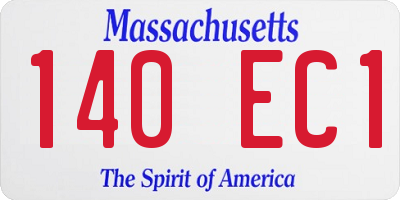 MA license plate 140EC1