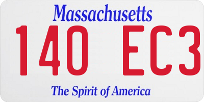 MA license plate 140EC3