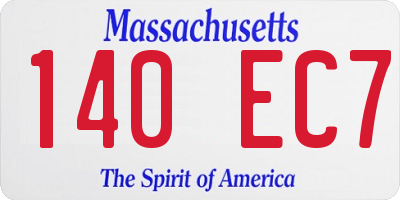 MA license plate 140EC7
