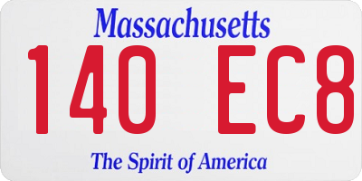 MA license plate 140EC8