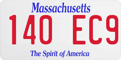 MA license plate 140EC9