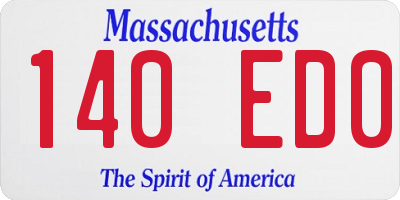 MA license plate 140ED0