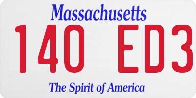 MA license plate 140ED3