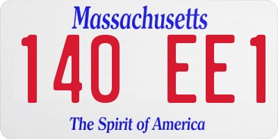 MA license plate 140EE1