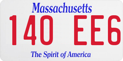 MA license plate 140EE6
