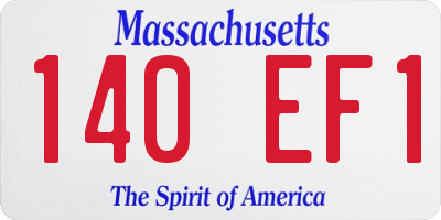 MA license plate 140EF1
