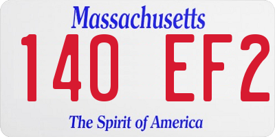MA license plate 140EF2