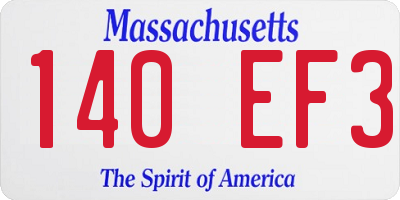 MA license plate 140EF3