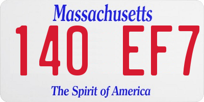 MA license plate 140EF7