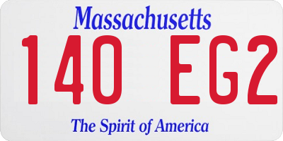 MA license plate 140EG2