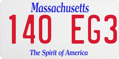 MA license plate 140EG3